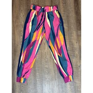Tek Gear Zip HemTrack Pant Athletic Drawstring Multicolor Sz Small Geometric‎